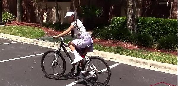  Emily Mena In Big Booby Bicyclist